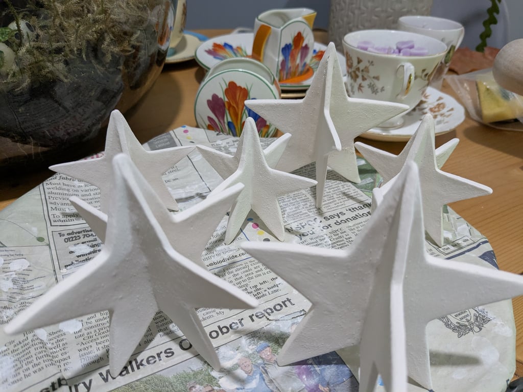 CUSTOM ORDER DO NOT BUY Handmade porcelain paper clay stars 
