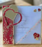 Handmade Ruby Wedding Anniversary Card. Elegant Champagne Congratulations Card