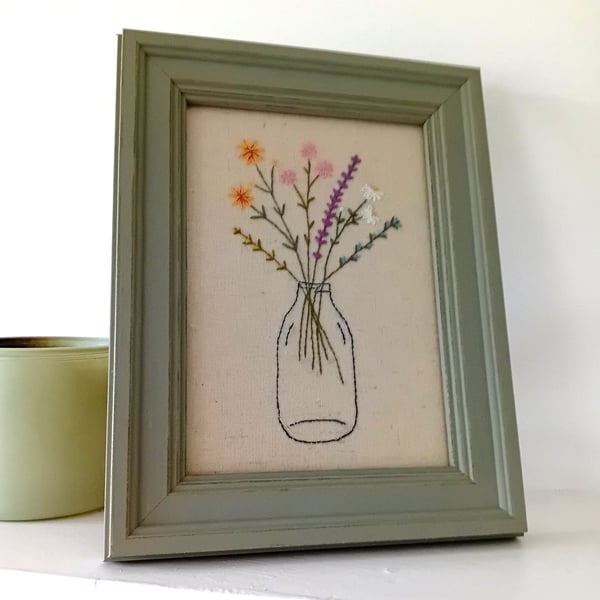 Hand Embroidered Framed Picture