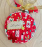 Personalised Present Print Bauble - Handmade Red Keepsake Hoop - Image 5