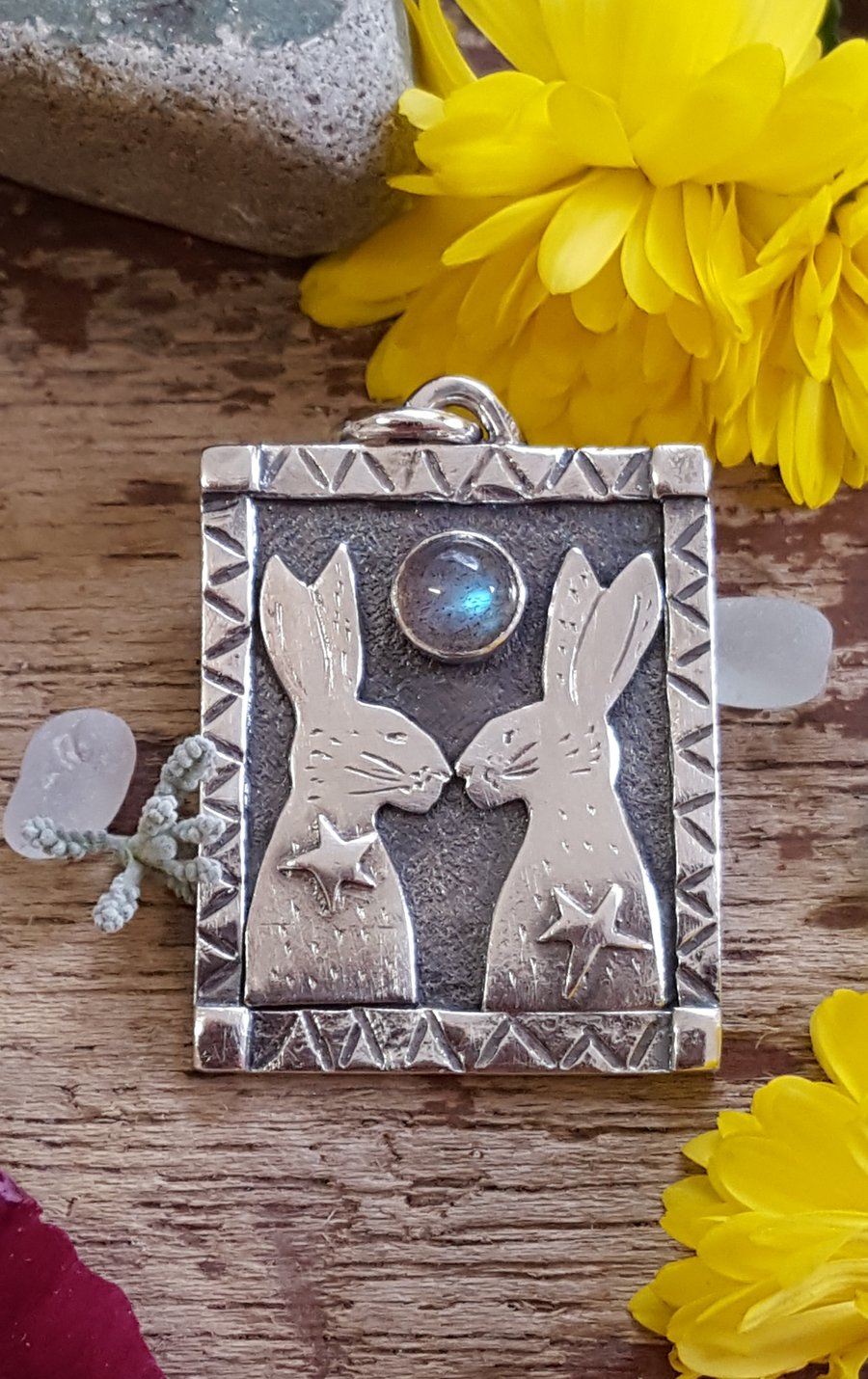 Love Hares Pendant   (reduced)
