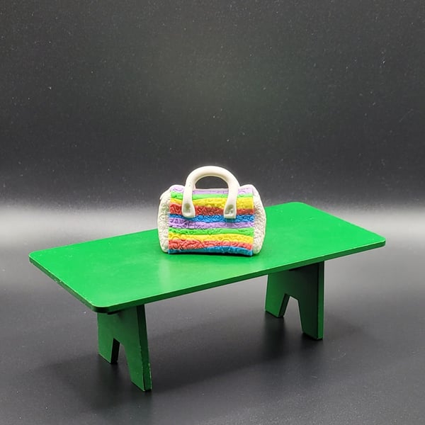 Rainbow polymer clay handbag 112 scale miniature novelty gift