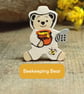 Honey Bee Bear Pin, Handmade Bee Gift, Beekeeper Gift, Teddy Bear Brooch - Image 10