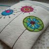 gadget case / phone case - embroidered flowers