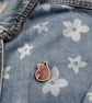 Armadillo wooden pin badge, gift for animal lover, cute brooch. - Image 4
