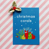 christmas corals postcard & envelope - christmas postcard