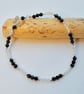Crystal Quartz And Black Spinel Bracelet With Butterfly, Birthday Gift For Her - Image 2
