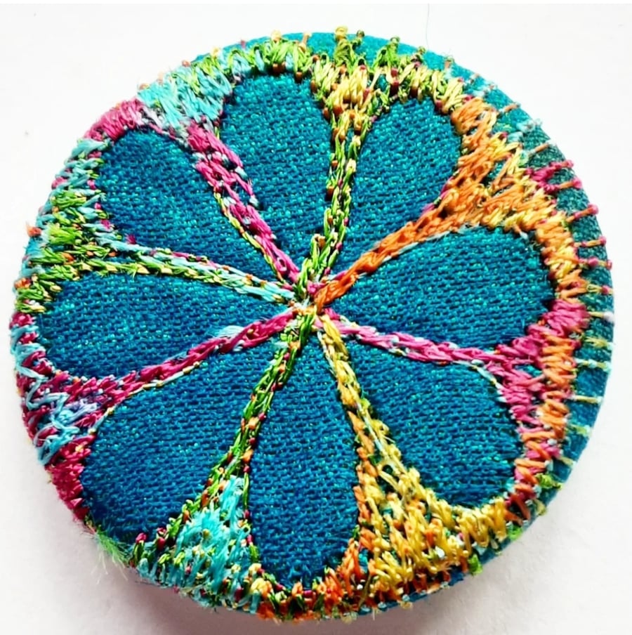 38mm Hand Dyed Fabric Badge 