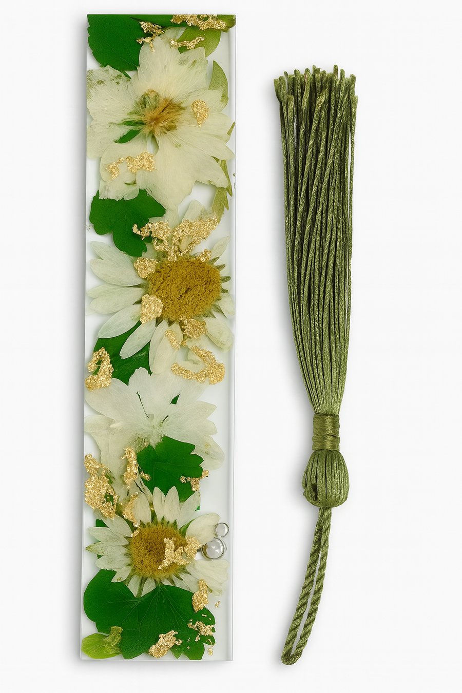 Personalised Resin Bookmark with Real Flowers & Gold Leaf