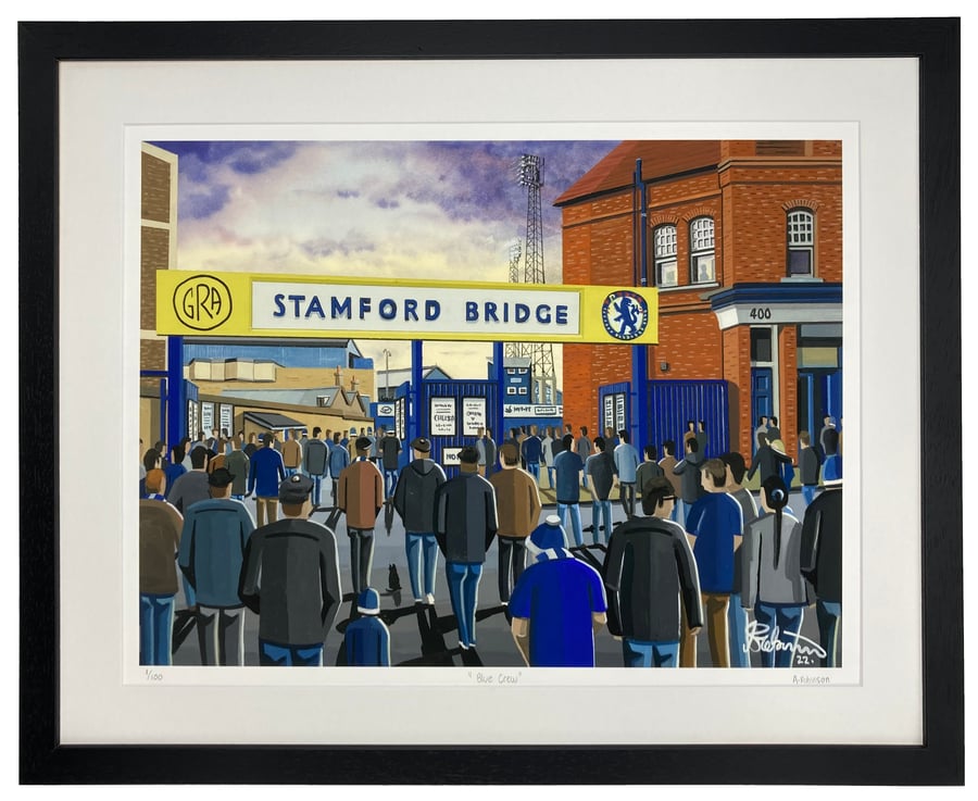 Chelsea F.C Stamford Bridge, Limited Edition Framed Art Print (20" x 16")