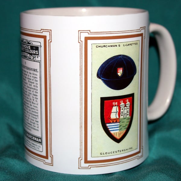 Cricket mug Gloucestershire 1928 cricket colours vintage design mug