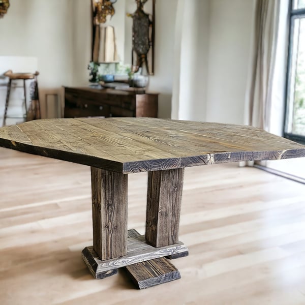 Hexagonal Table, Dining Table, Wooden Table - THE AKERS