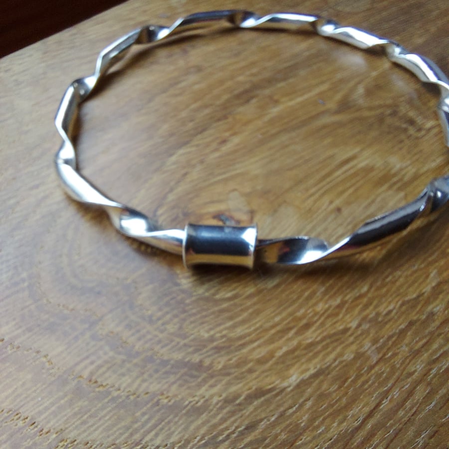 Sterling silver twist bangle, special order for GB
