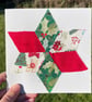 Fabric Patchwork star Christmas card, Textile card, recycled card - Image 1