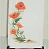 original art and painted floral poppies greetings card ( ref f 636)