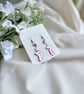 Pink Mirror Squiggle Acrylic Earrings - Abstract Wavy Line Dangles