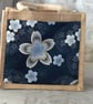 Small Jute Bag with Grey Flowers Pocket - Image 1