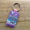 Liberty fabric and felt key ring.