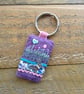 Liberty fabric and felt key ring. - Image 1