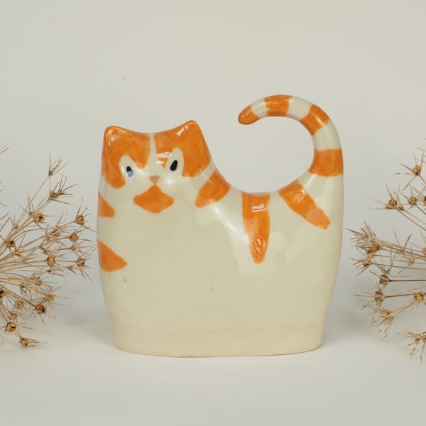 Ceramic Ginger Stripe Kitten