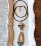 Geometric wood pendant on leather cord - Image 6
