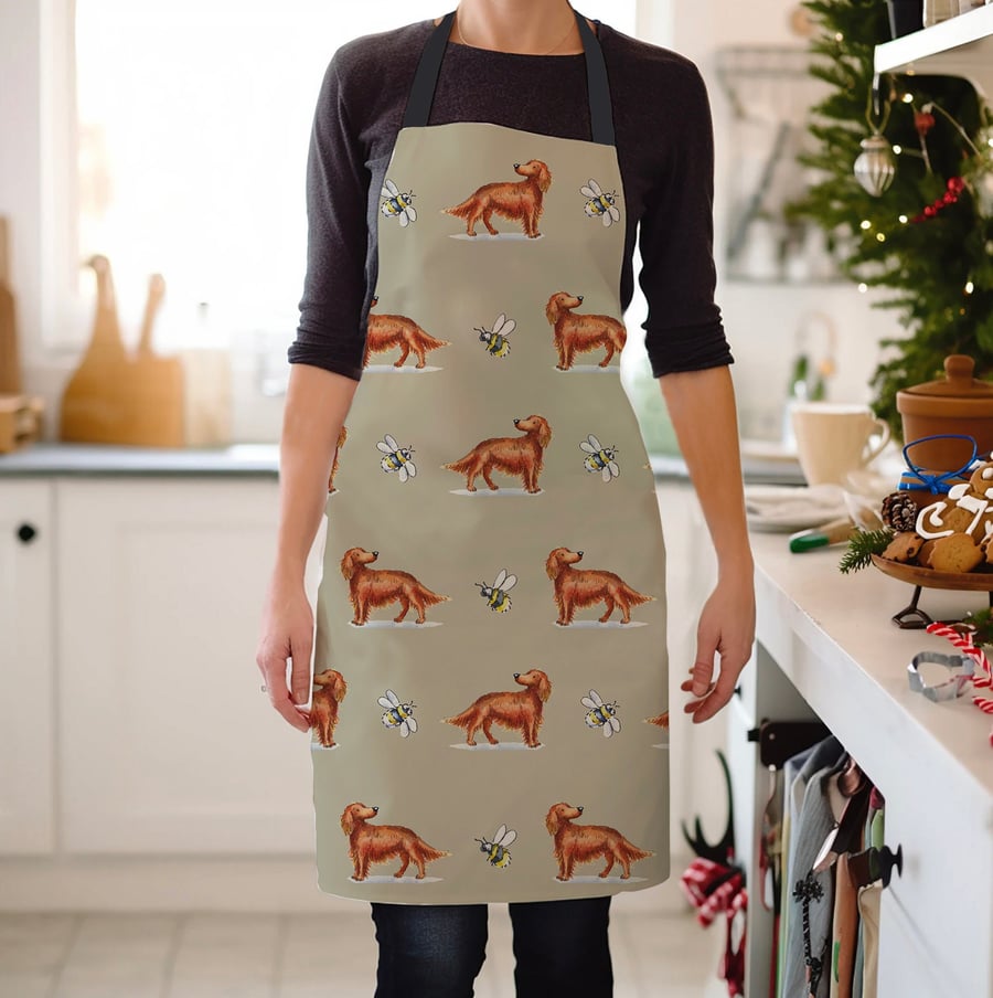 Red Setter and Bee Apron