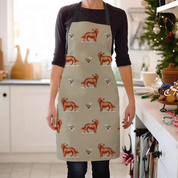 Red Setter and Bee Apron