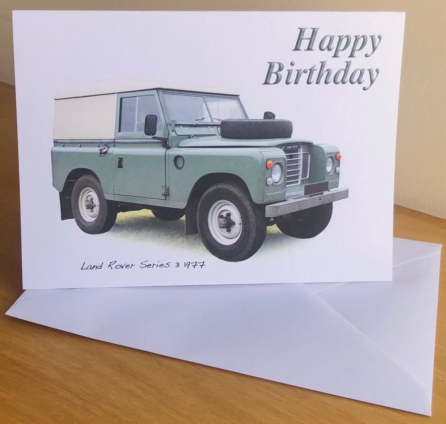 Land Rover Series 3 SWB 1977 - Birthday, Anniversary, Retirement or PlainCard