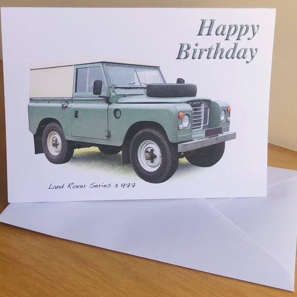 Land Rover Series 3 SWB 1977 - Birthday, Anniversary, Retirement or PlainCard