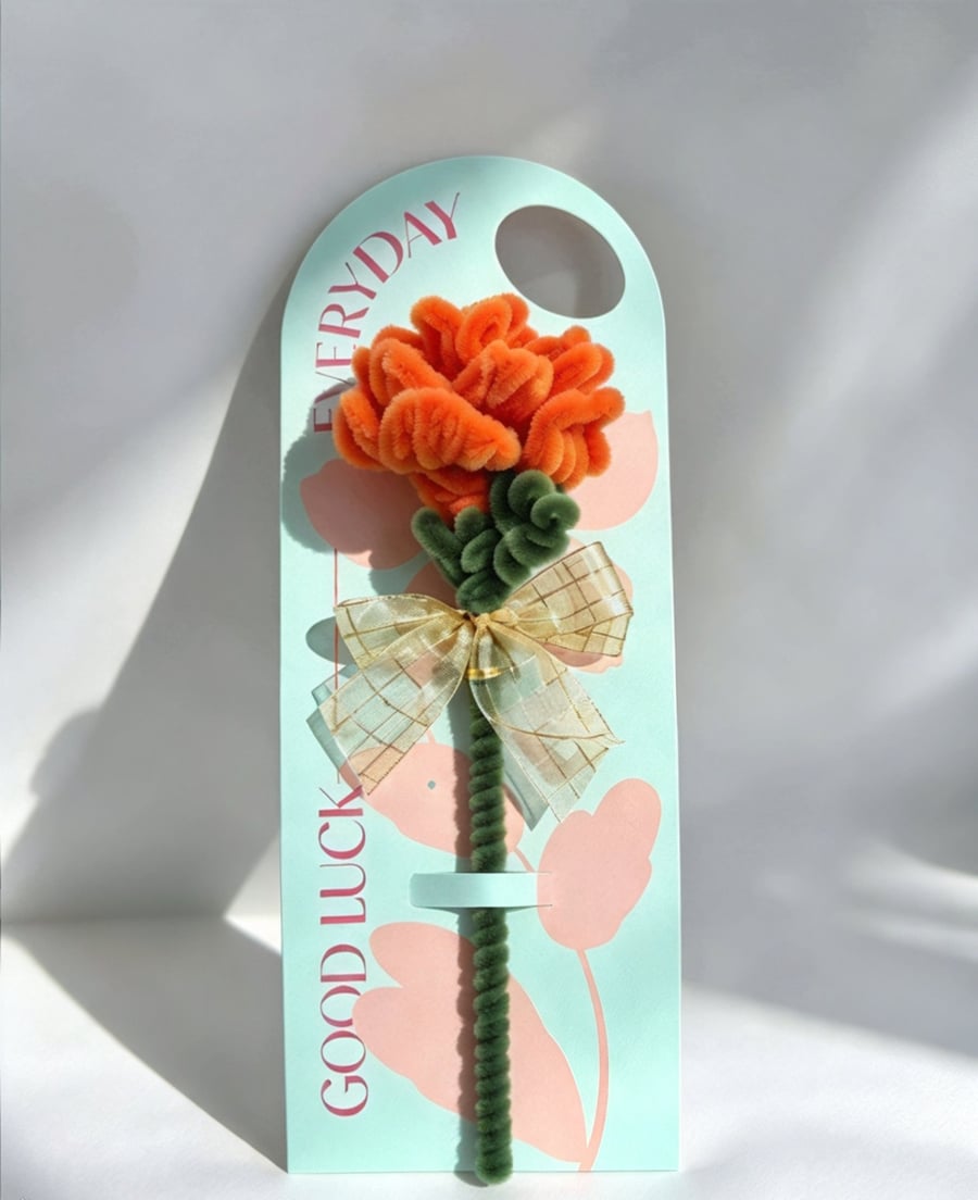 Marigold — October Birth Flower - Handmade Everlasting Single Stem- Free Postage