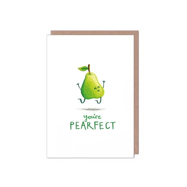 Cute Pear Valentines Anniversary Birthday You're Pearfect Card