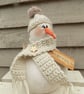 Handmade One of a Kind Primitive Snowman Decoration Free Standing - Image 1