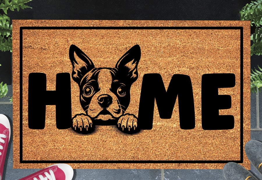 Boston Terrier Door Mat No.1 - Boston Terrier Dog Doormat - 3 Sizes