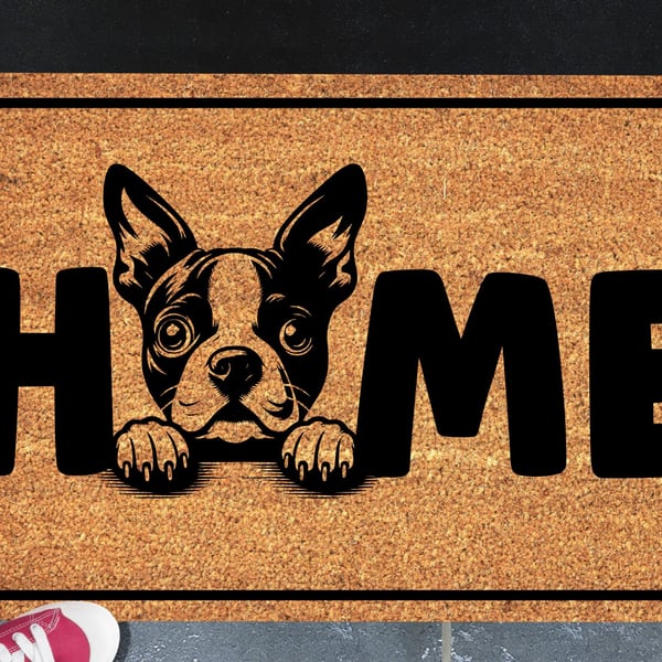 Boston Terrier Door Mat No.1 - Boston Terrier Dog Doormat - 3 Sizes
