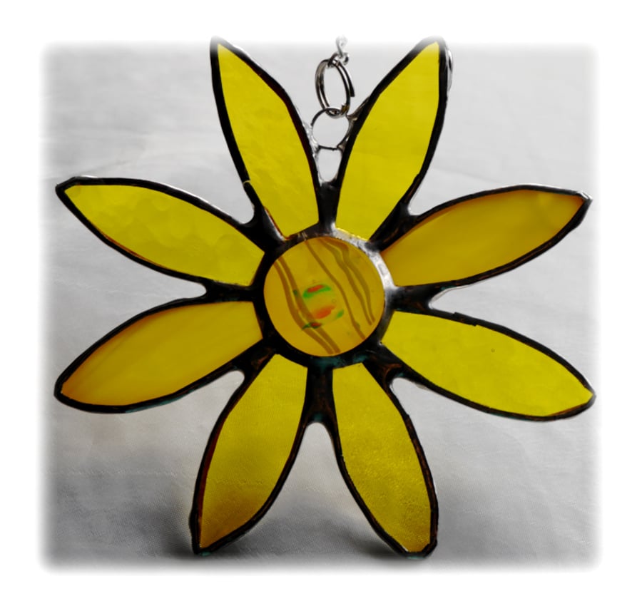 Sunflower Suncatcher Handmade Stained Glass 033