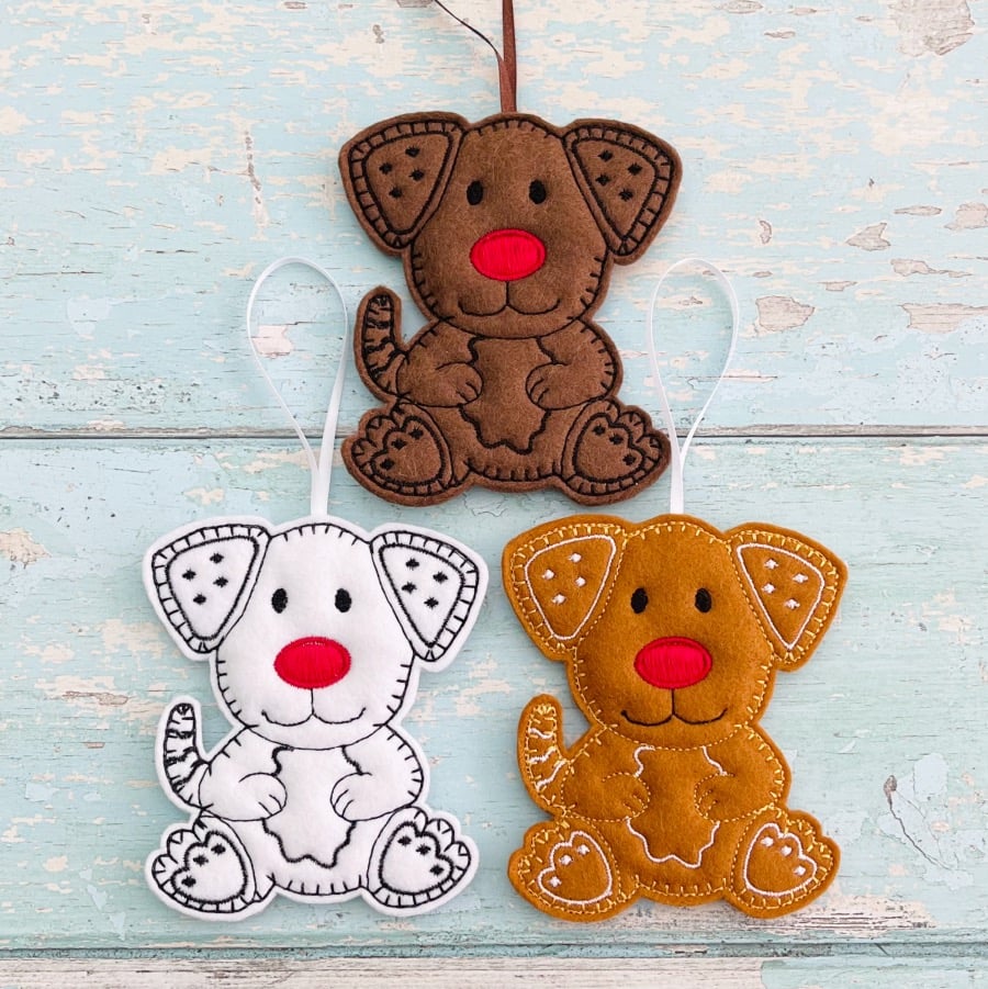 Cute Dog Felt Hanging Decoration
