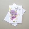 hand painted floral sympathy card ( ref F 765 A4 )