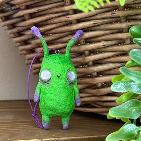 Spun Cotton Alien Art Doll