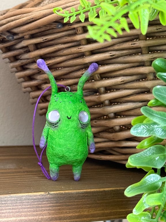 Spun Cotton Alien Art Doll