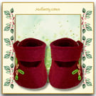 Burgundy Embroidered Shoes