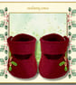 Burgundy Embroidered Shoes