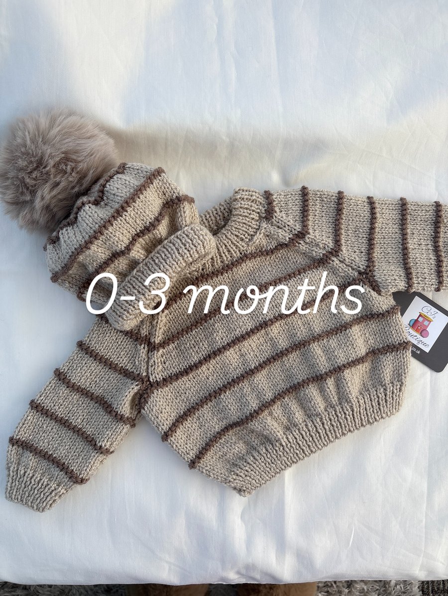 Sweater & Hat to Match 0-3 Month