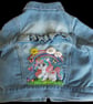Hand embellished child's denim jacket.  Embellished with a Unicorn and rainbow.  - Image 4
