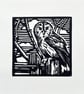 Tawny Owl - Linocut Print - Image 1