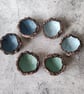 Clay Bark Bowls, Winter Blue, Rustic Offering Bowls, Nature Inspired Decor - Image 6