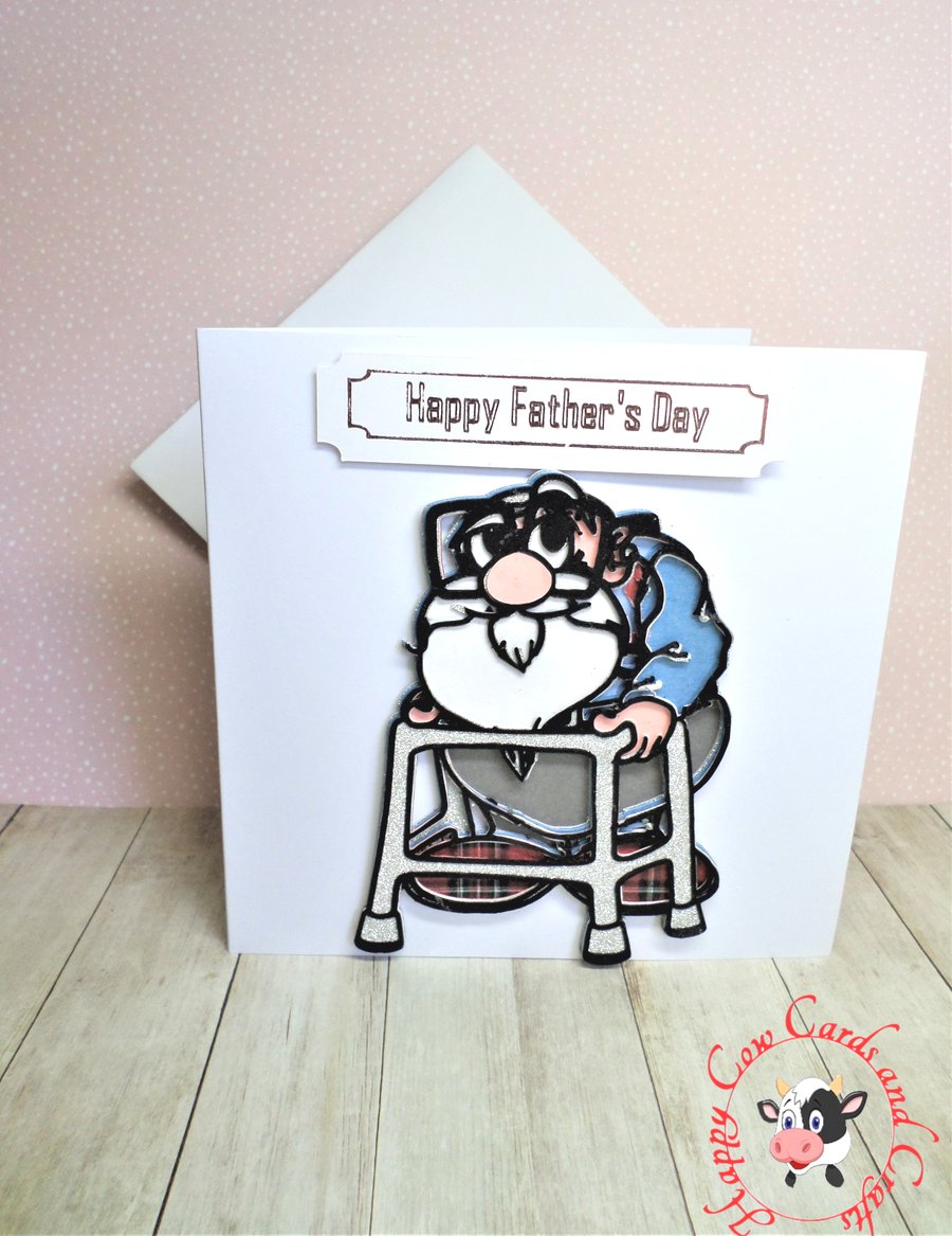 Humorous Grandad with zimmer frame father's day card