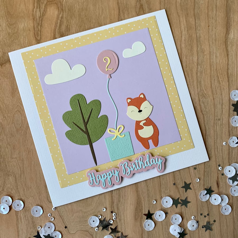 Handmade 2 year old Birthday Card