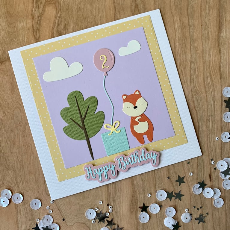 Handmade 2 year old Birthday Card