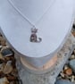 Silver cat pendant made from silver clay - Image 3