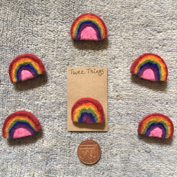 Felt rainbow brooch